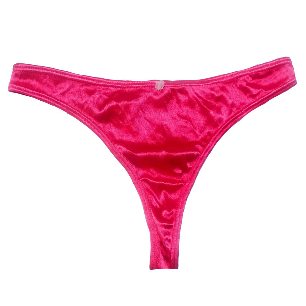 Allzeit beliebter luxuriöser seidiger rosa Damen-Tanga, Panty-Unterwäsche