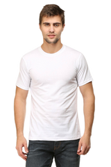 Male Round Neck Half Sleeve Classic White Tshirt