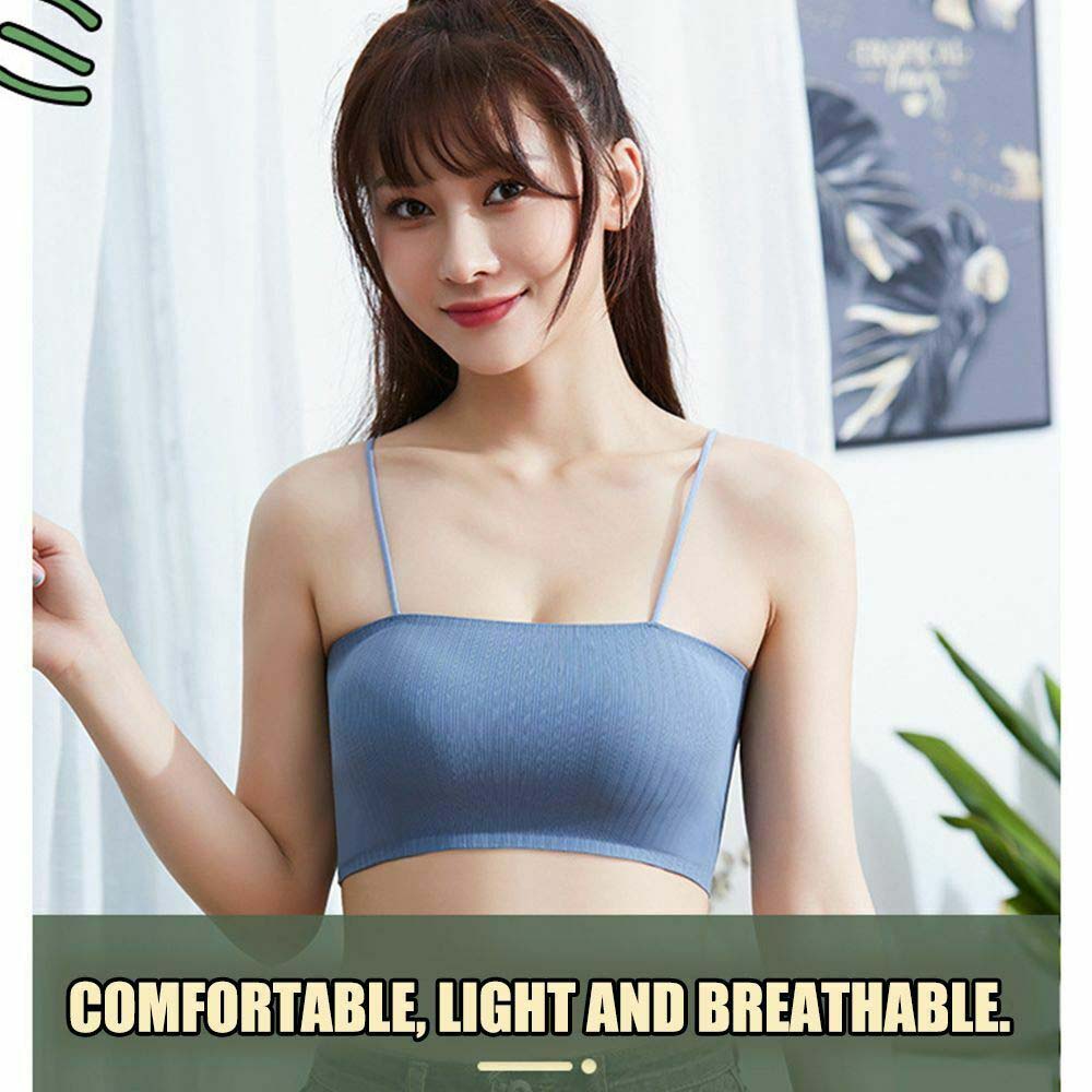 2 Pack seamless padded crop top bra