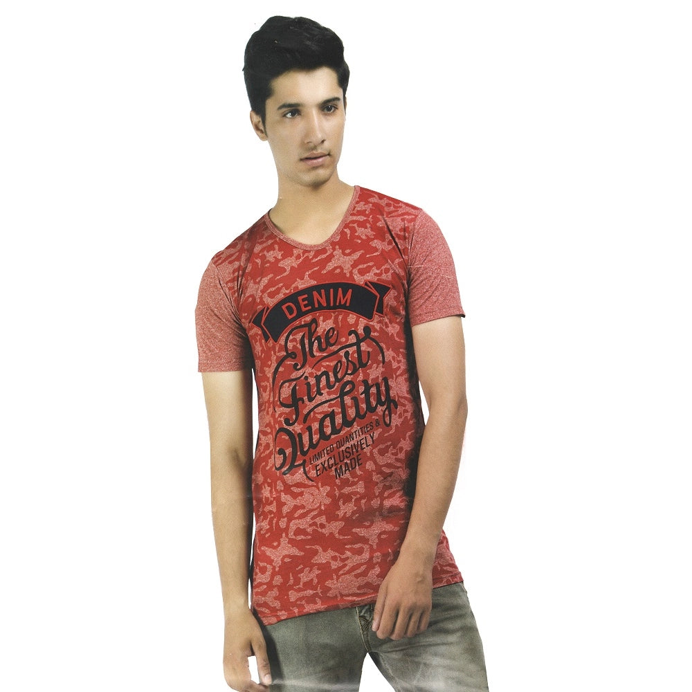 Generic Mens Hosiery Printed Men Tshirts (Red, S)