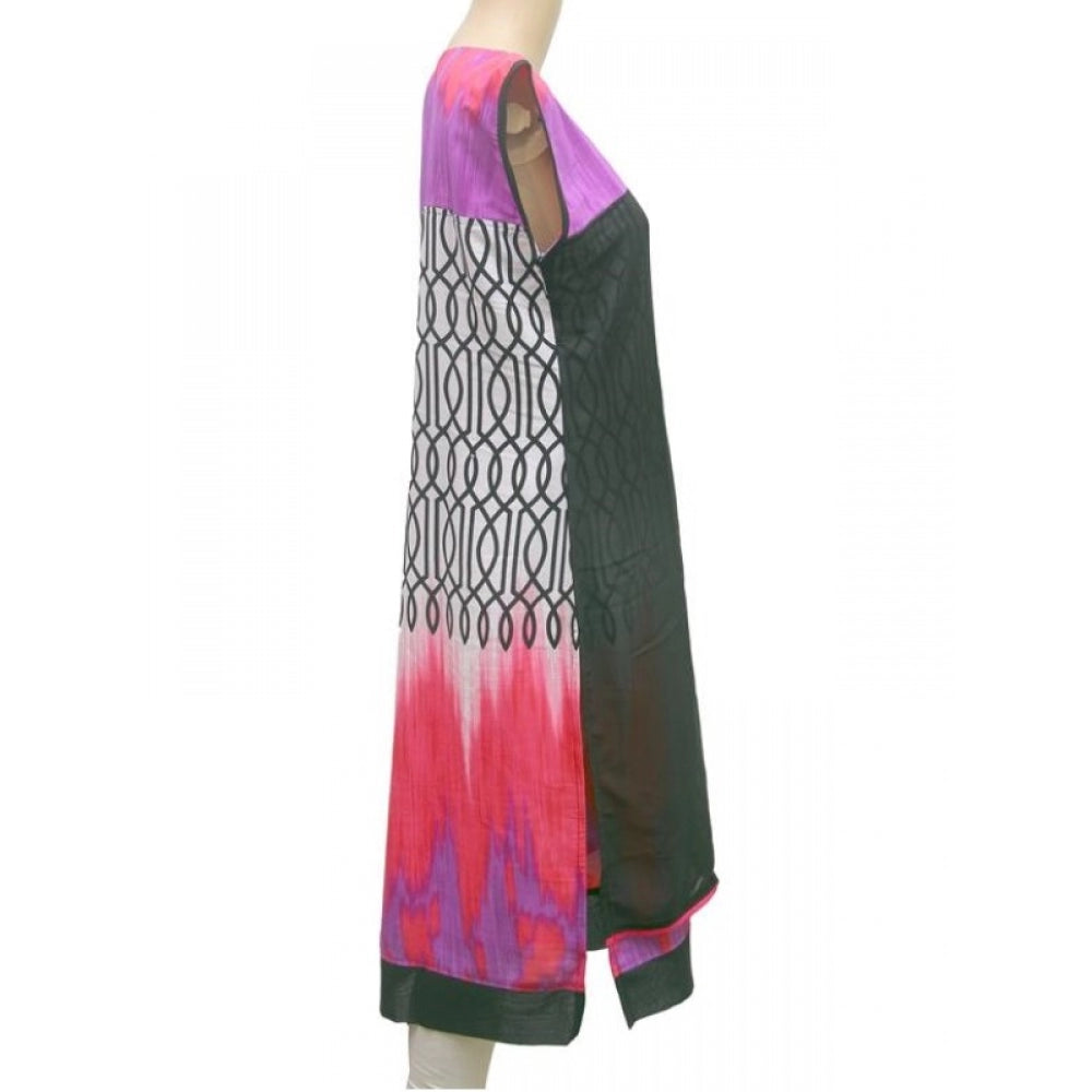 Generic Women's Synthetic Kurtis (Multi Color, M)