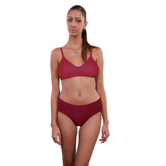 Organic Cotton Brown Bra Panty Set For Humid Weather