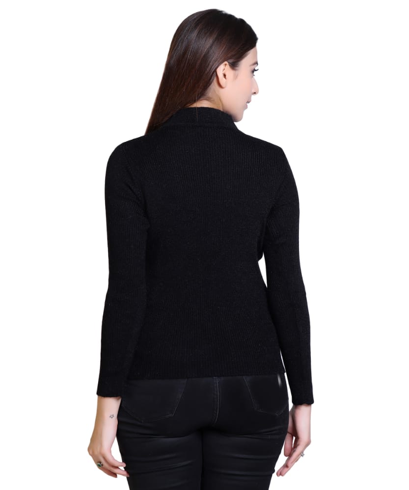 Women's Solid Woolen Full Sleeves Sweater