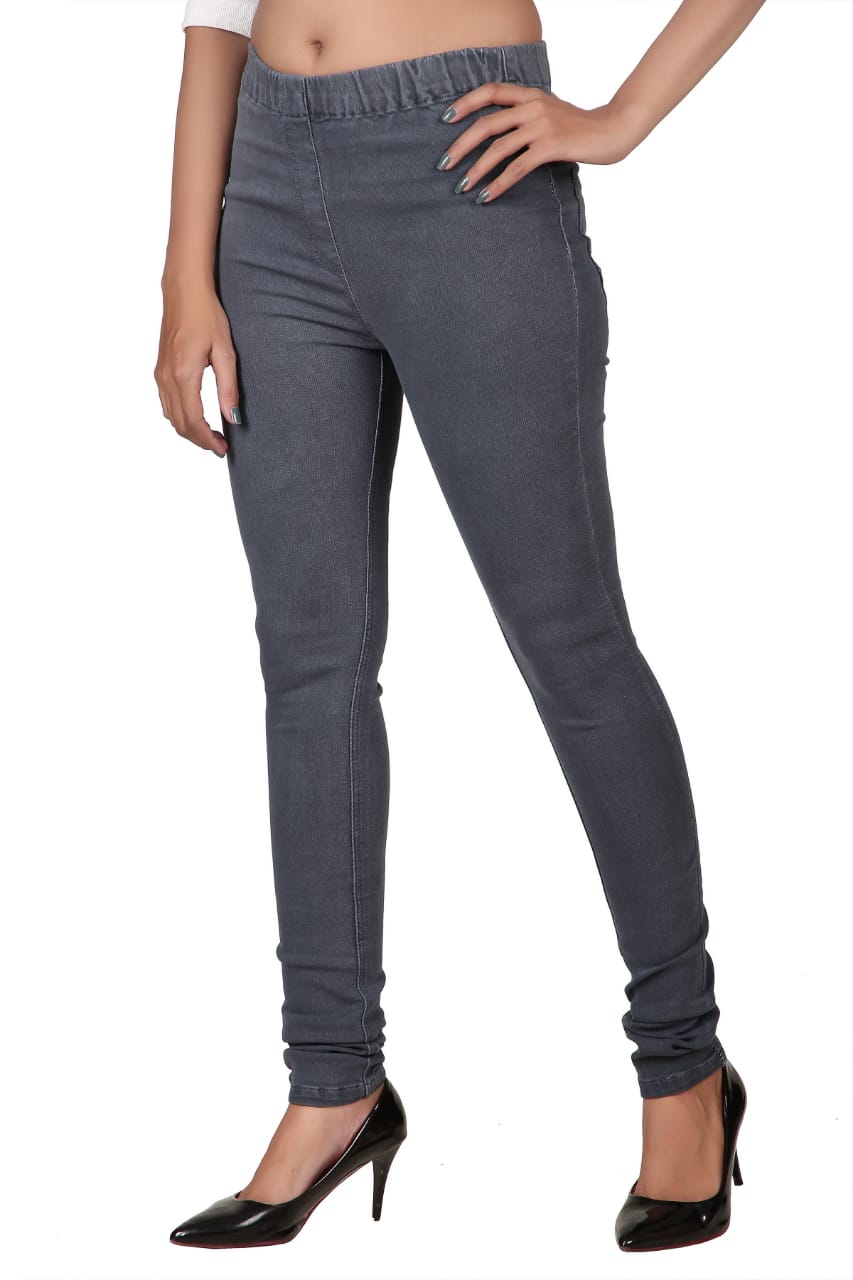 Women's Denim Lycra Solid Plus Size Jeggings