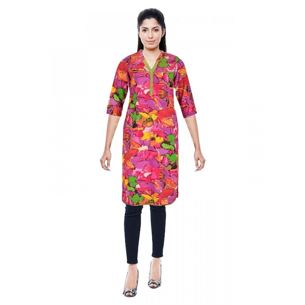 Generic Women's Cotton Kurtis (Pink, L)