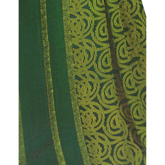 Generic Womens Georgette Digital Printed Saree (Green, 6.25 Mtr)