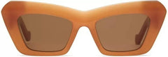 UV-Schutz Cat-Eye-Sonnenbrille (58) (Für Damen, Orange)