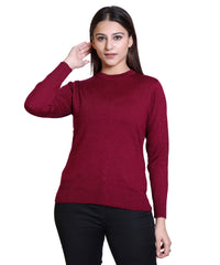 Women's Solid Woolen Full Sleeves Sweater