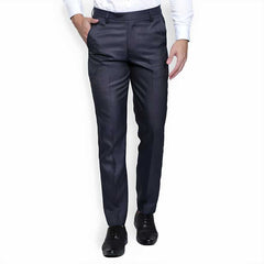 Lycra Blend Solid Regular Fit Mens Formal Trousers