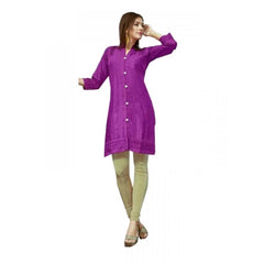 Generisches Kurtis aus Baumwolle für Damen (Violett, L)