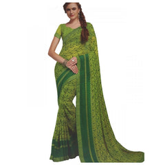 Generic Womens Georgette Digital Printed Saree (Green, 6.25 Mtr)