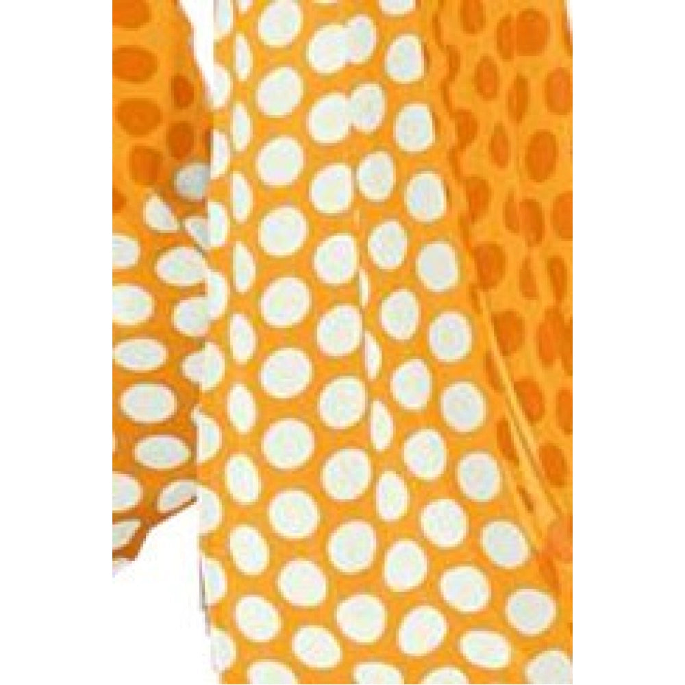 Generic Womens Geogrette Saree with Blouse Digital Printed Saree (Yellow, 6.25 Mtr)