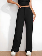 Women's Flat Front Casual Trousers