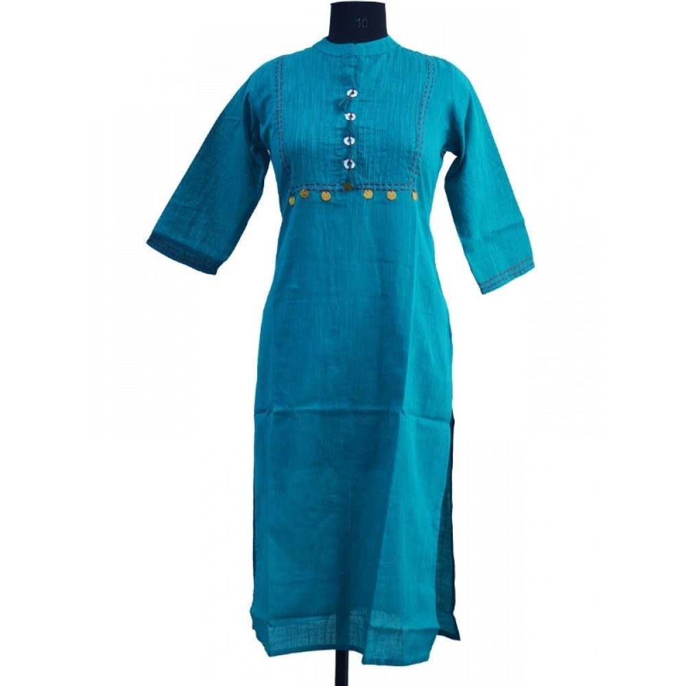 Generisches Kurtis aus Baumwolle für Damen (Blau, M)