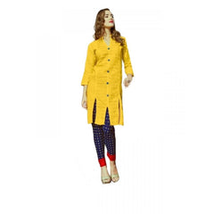 Generic Women's Cotton Kurtis (Yellow, L)