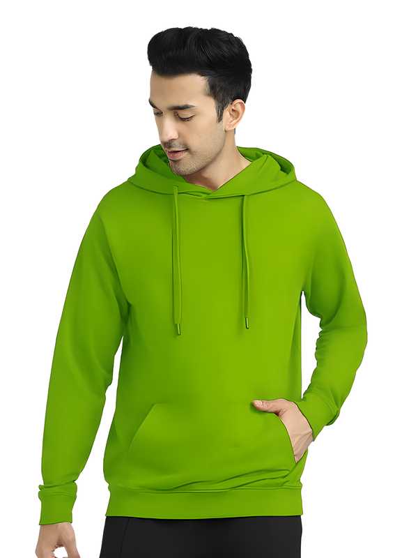 Cotton Solid Full Sleeves Mens Hoodie