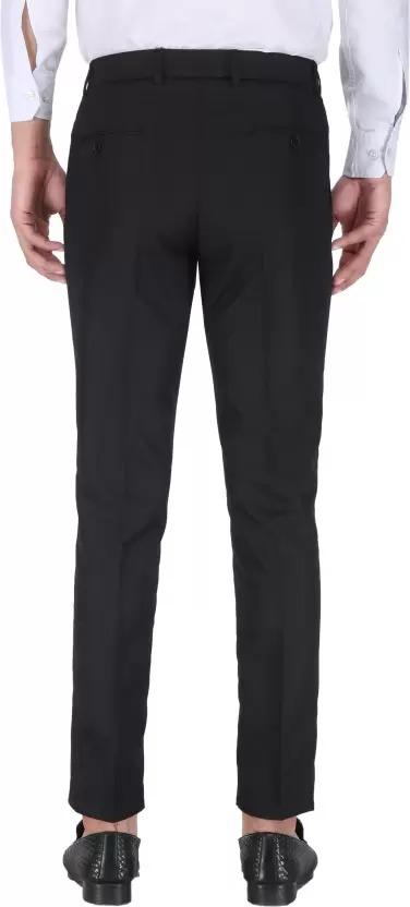 Mens Cotton Stretchable Solid Formal Trouser