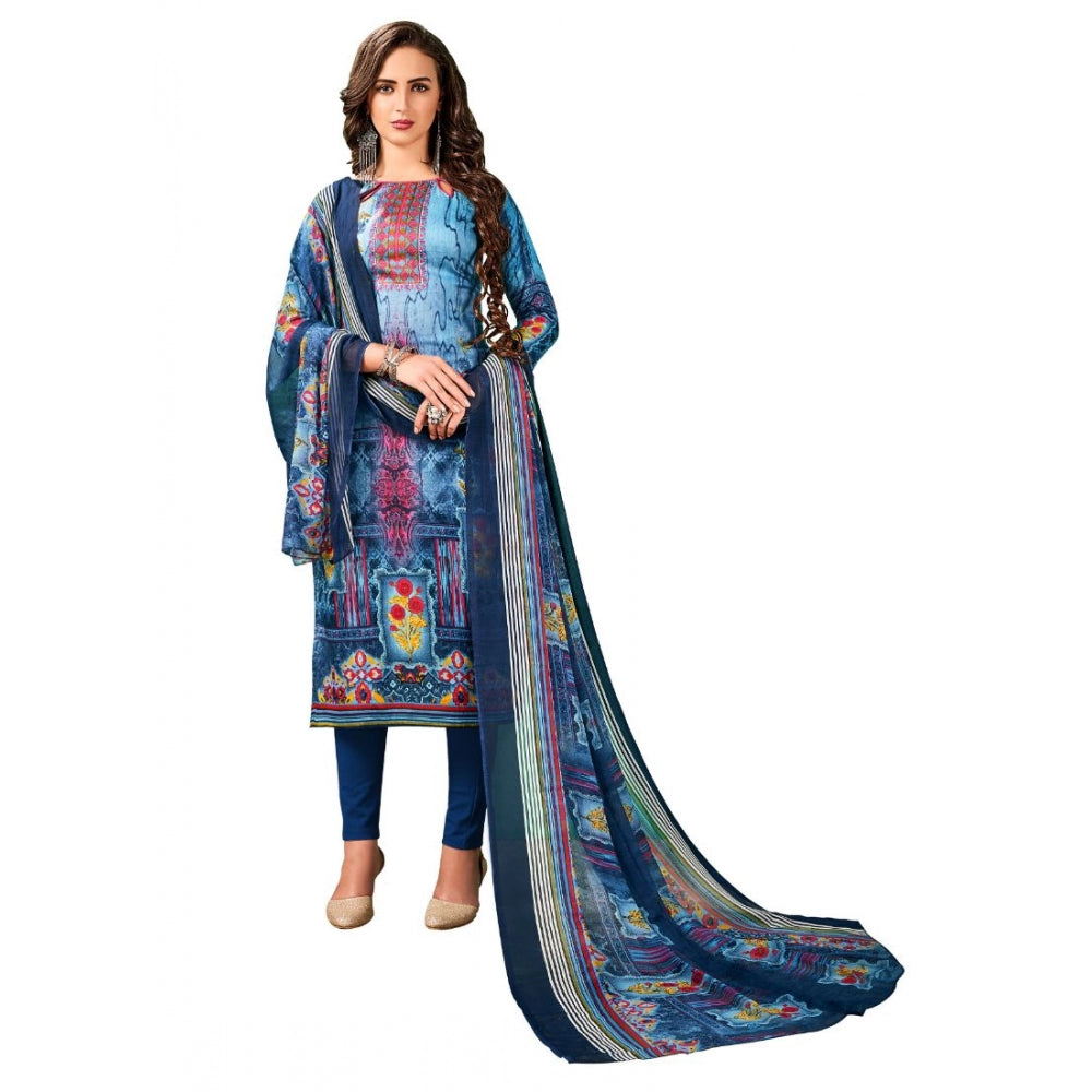 Generic Women's Cotton Unstitched Salwar-Suit Material With Dupatta (Multi, 2-2.5mtrs)