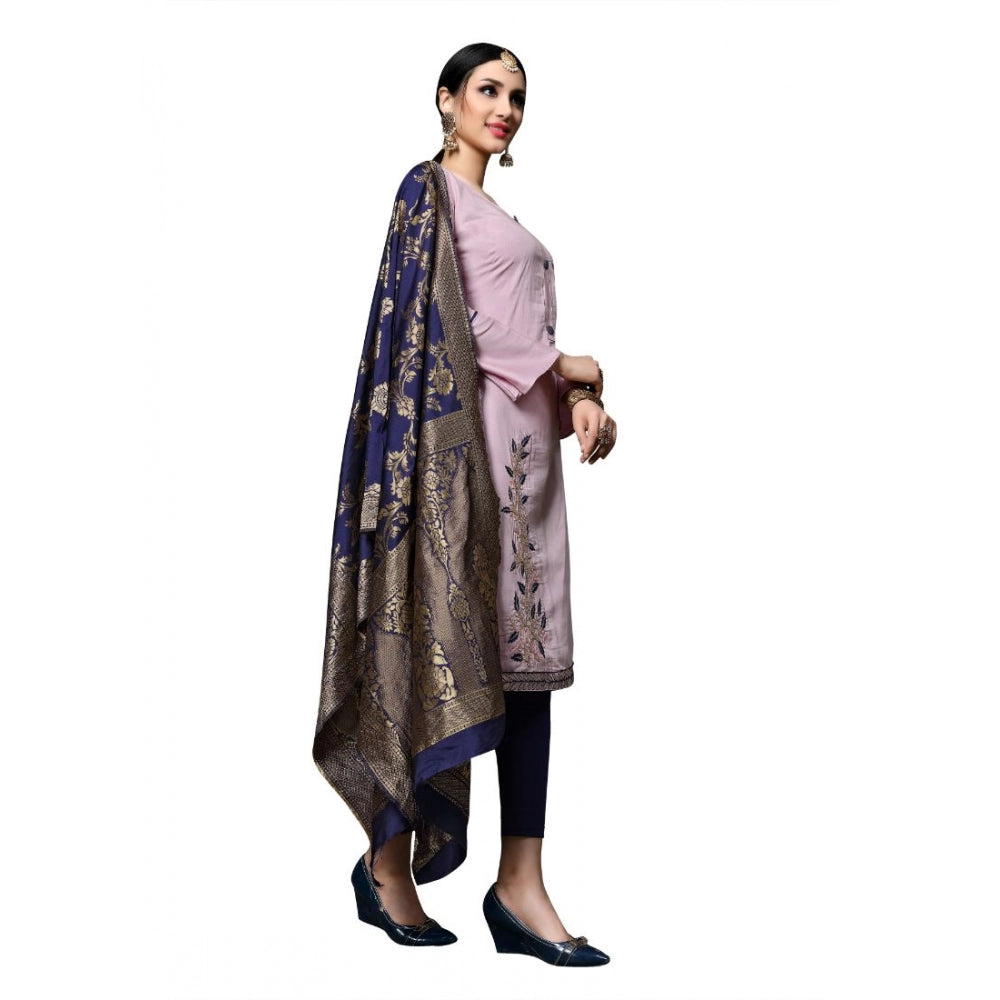 Generischer Salwar Kameez aus Baumwolle für Damen, ungesäumt, mit Dupatta (Pink, 2–2,5 m)