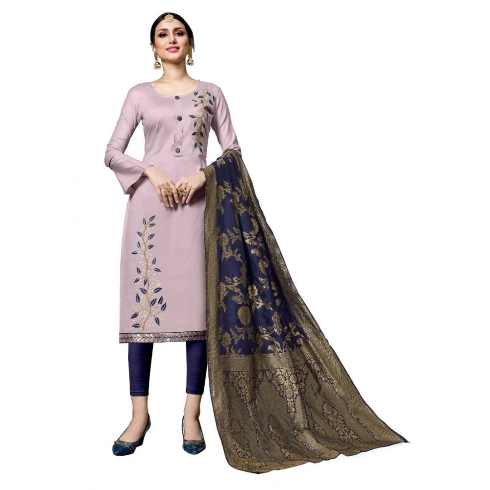 Generischer Salwar Kameez aus Baumwolle für Damen, ungesäumt, mit Dupatta (Pink, 2–2,5 m)