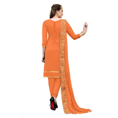 Generischer Salwar Kameez aus ungesäumter Chanderi-Baumwolle für Damen mit Dupatta (Orange, 2–2,5 m)