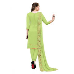 Generischer Salwar Kameez aus ungesäumter Chanderi-Baumwolle für Damen mit Dupatta (Grün, 2–2,5 m)