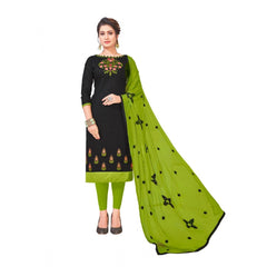 Generischer Salwar Kameez aus ungesäumter Slub-Baumwolle für Damen mit Dupatta (Schwarz, 2–2,5 m)