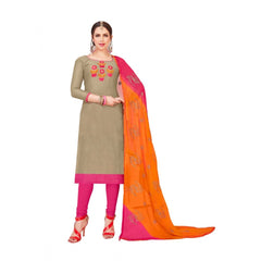 Generischer Salwar Kameez-Anzug aus Modalseide für Damen, ungesäumt, mit Dupatta (Hellbraun, 2–2,5 m)