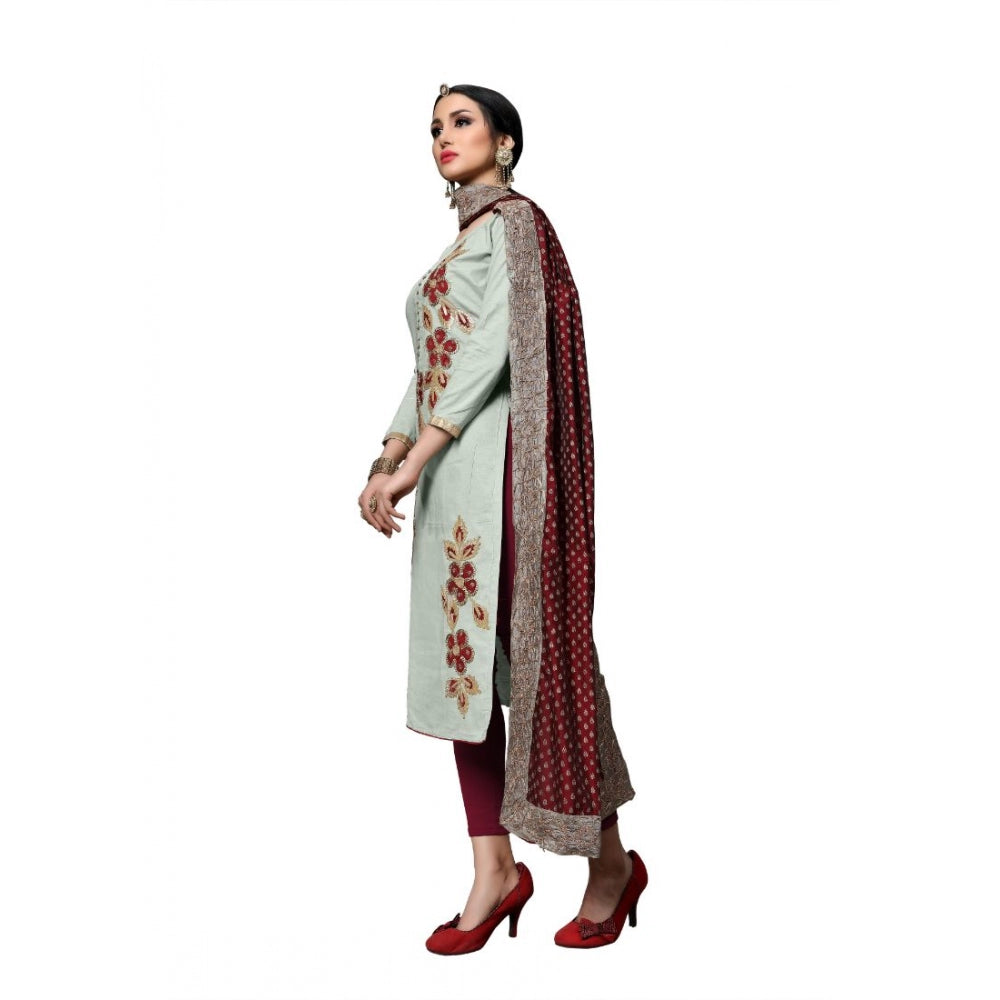 Generischer Salwar Kameez aus Baumwolle für Damen, ungesäumt, mit Dupatta (mehrfarbig, 2–2,5 m)