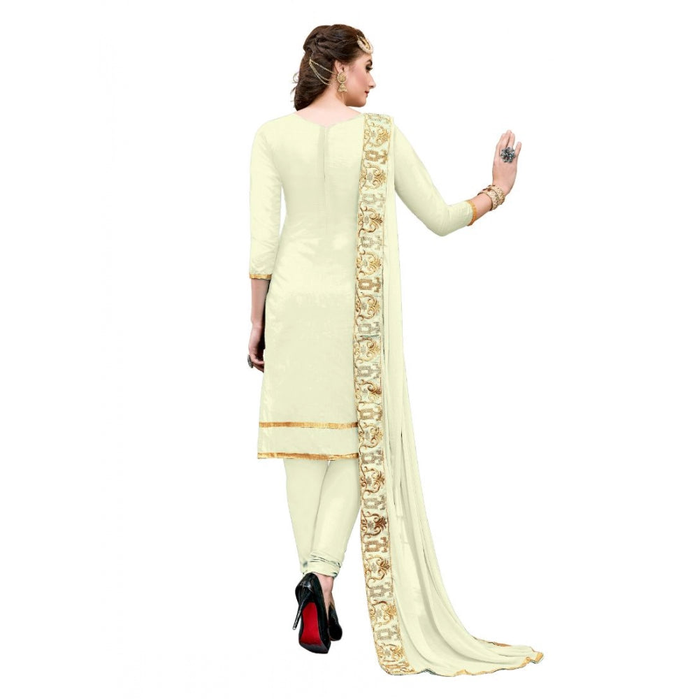 Generischer Salwar Kameez aus ungesäumter Chanderi-Baumwolle für Damen mit Dupatta (mehrfarbig, 2–2,5 m)