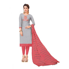 Generic Women's Modal Silk Unstitched Salwar-Suit Material With Dupatta (Ash , 2-2.5mtrs)