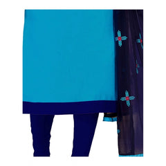 Generischer Salwar Kameez-Anzug aus glänzender Baumwolle für Damen, ungesäumt, mit Dupatta (Himmelblau, 2 m)