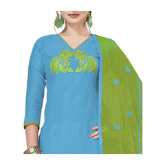 Generischer Salwar Kameez-Stoff aus Modalseide für Damen ohne Nähte mit Dupatta (Himmelblau, 2 m)