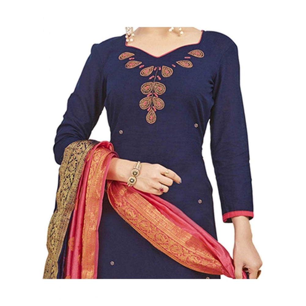 Generischer Salwar Kameez aus ungesäumter Baumwolle mit Dupatta für Damen (blau, 2 m)