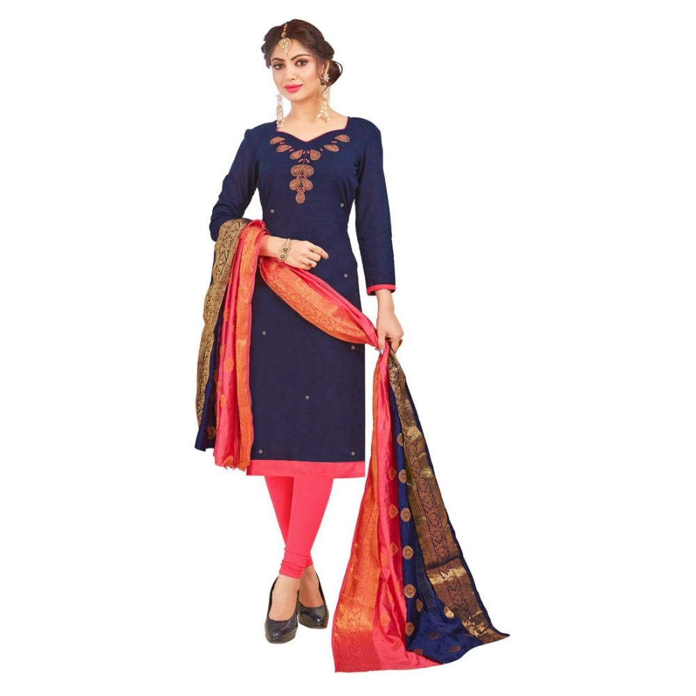 Generischer Salwar Kameez aus ungesäumter Baumwolle mit Dupatta für Damen (blau, 2 m)