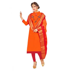 Generischer Salwar Kameez aus ungesäumter Baumwolle mit Dupatta für Damen (Orange, 2 m)