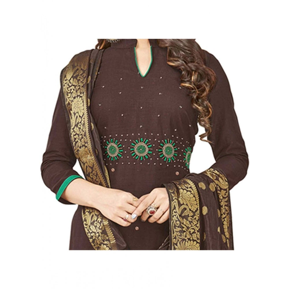 Generischer Salwar Kameez aus ungesäumter Baumwolle mit Dupatta für Damen (braun, 2 m)