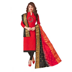 Generischer Salwar Kameez aus ungesäumter Baumwolle mit Dupatta für Damen (Rot, 2 m)