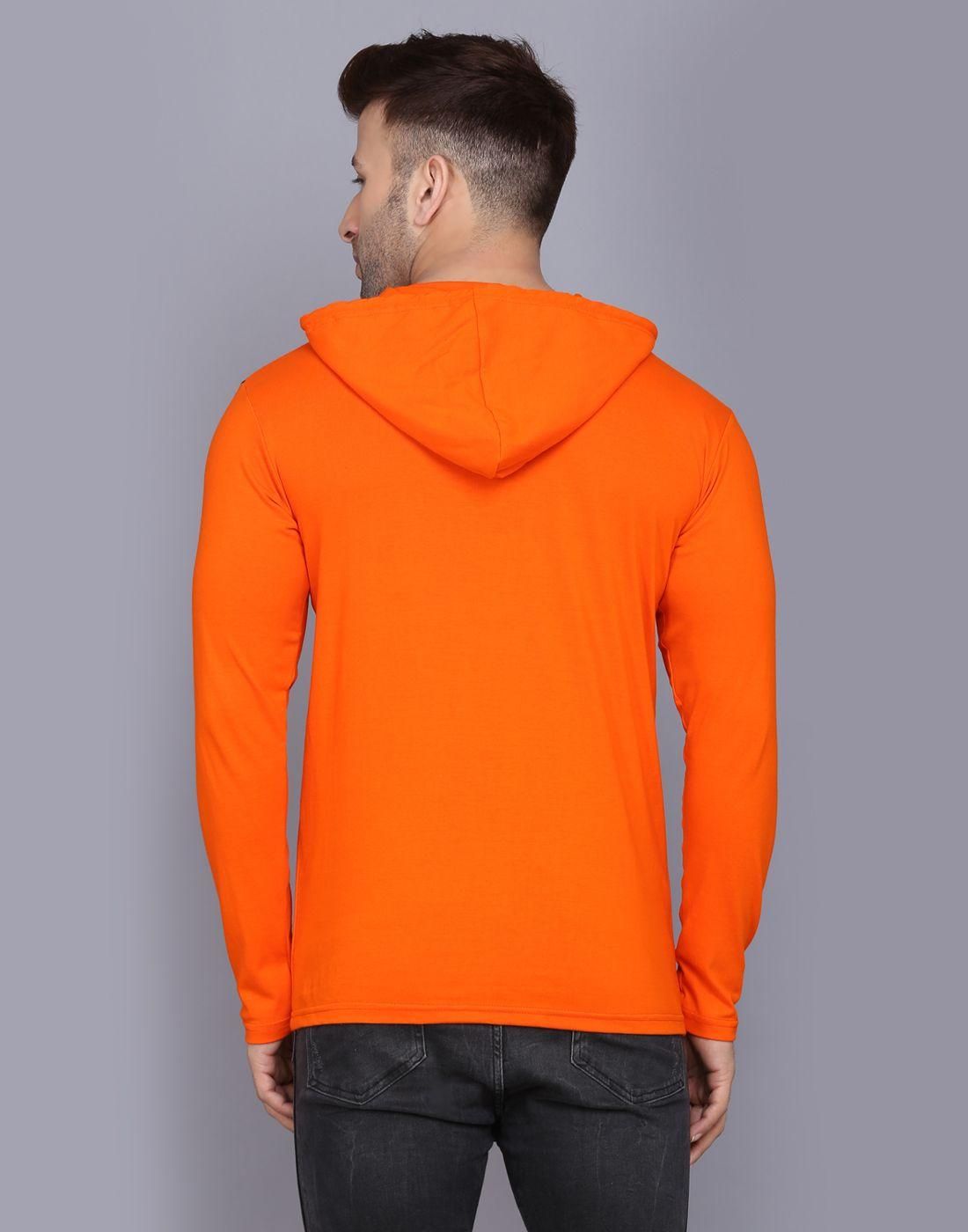 Cotton Color Block Full Sleeves Hooded T-Shirt