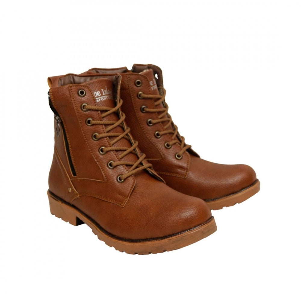 Generic Men Tan Brown Color Synthetic Material Casual Long Boots