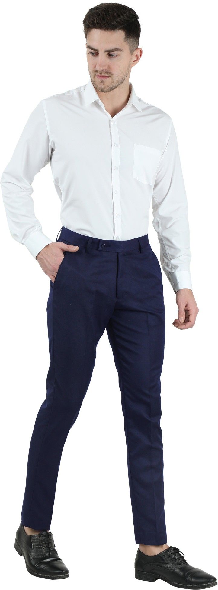 Men's Slim Fit Solid Formal Trouser