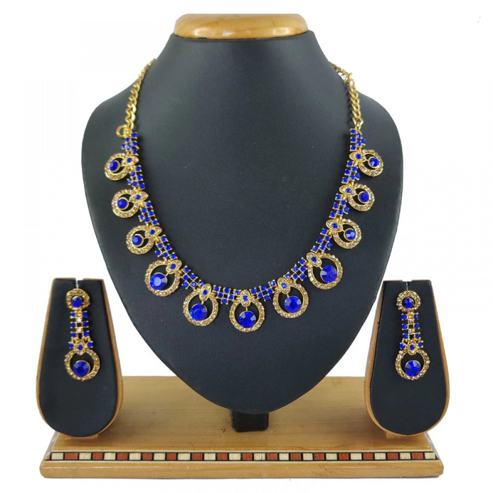 Generic Women's Alloy Necklace set (Blue)