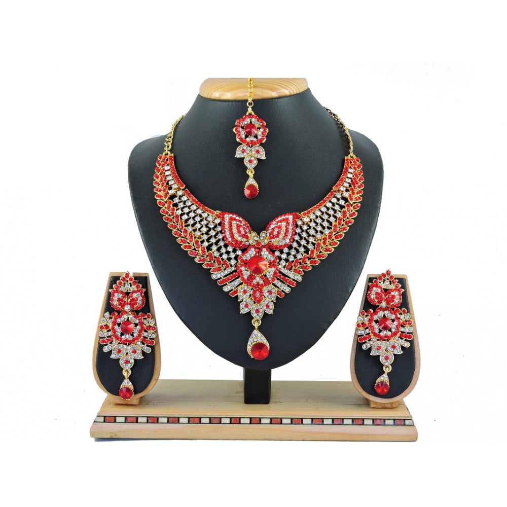 Generic Women's Alloy Necklace set (Red)