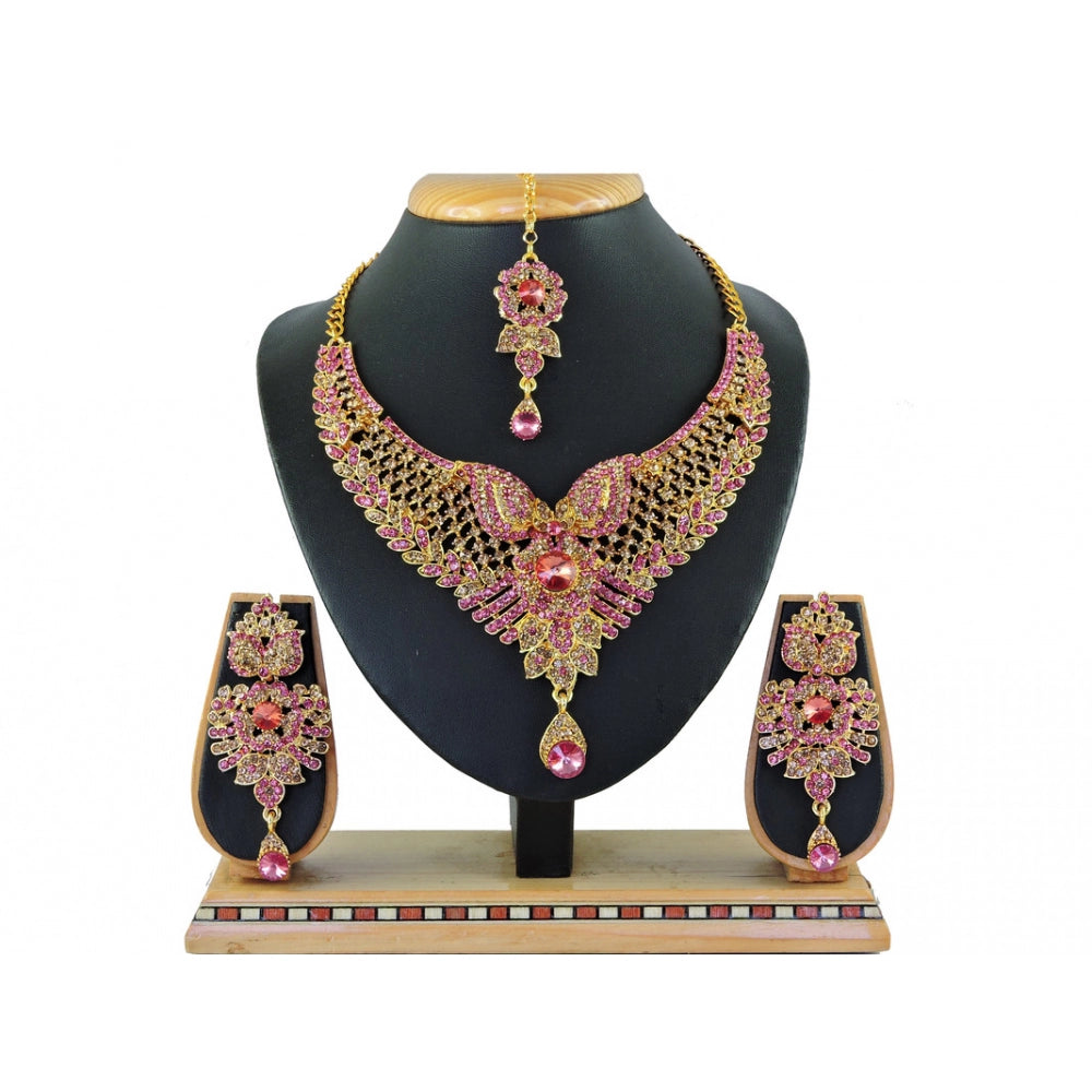 Generic Women's Alloy Necklace set (Pink)