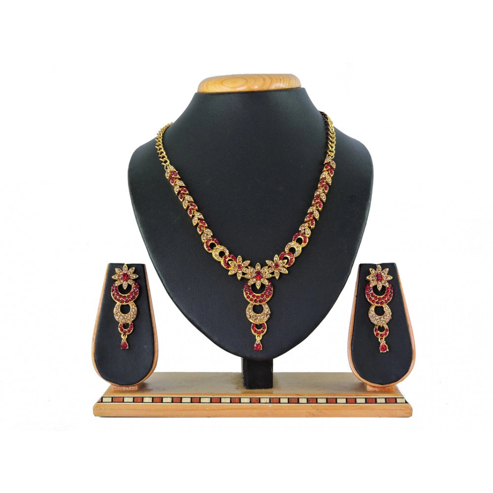 Generic Women's Alloy Necklace set (Maroon)