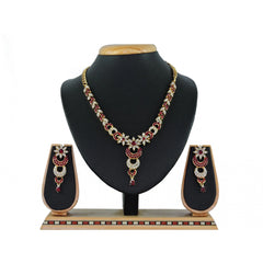 Generic Women's Alloy Necklace set (Maroon)