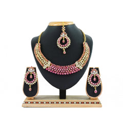 Generic Women's Alloy Necklace set (Pink)