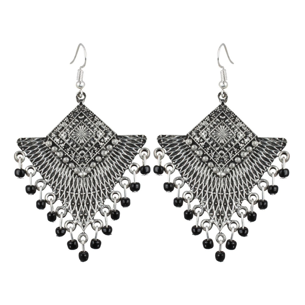 Generic Women's Silver Plated Afgani Earrings-Silver