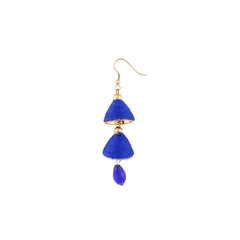 Generic Women's Thread Hook Dangler Hanging Jhumki Earrings-Blue