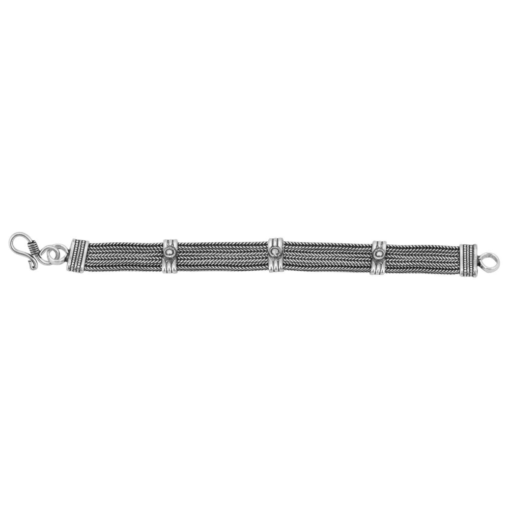 Generic Women's Oxidised Black Silver  Silver Bracelet-Silver